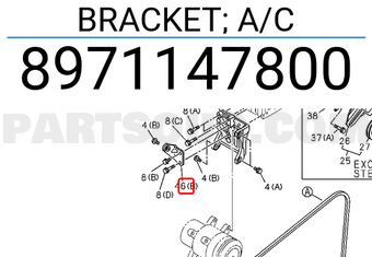 Isuzu 8971147800 BRACKET; A/C