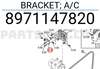 Isuzu 8971147820 BRACKET; A/C