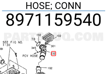 Isuzu 8971159540 HOSE; CONN