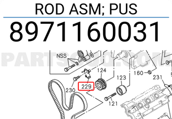 Isuzu 8971160031 ROD ASM; PUS