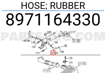 Isuzu 8971164330 HOSE; RUBBER