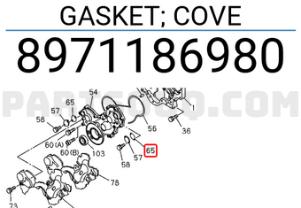 Isuzu 8971186980 GASKET; COVE