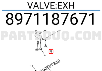 Isuzu 8971187671 VALVE;EXH