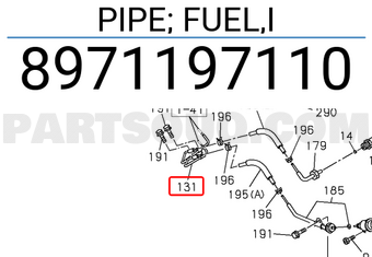Isuzu 8971197110 PIPE; FUEL,I