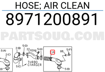 Isuzu 8971200891 HOSE; AIR CLEAN