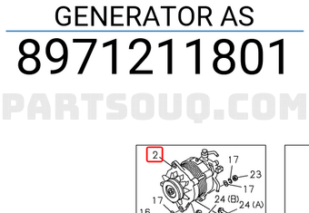 Isuzu 8971211801 GENERATOR AS