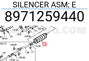 Isuzu 8971259440 SILENCER ASM; E