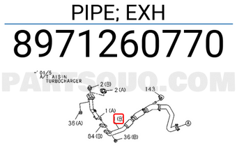 Isuzu 8971260770 PIPE; EXH
