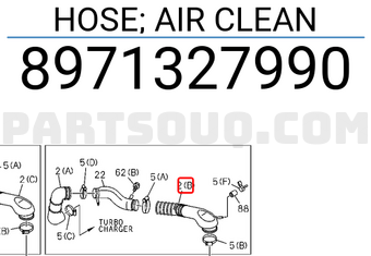 Isuzu 8971327990 HOSE; AIR CLEAN