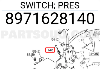 Isuzu 8971628140 SWITCH; PRES