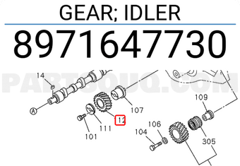 Isuzu 8971647730 GEAR; IDLER