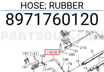 Isuzu 8971760120 HOSE; RUBBER