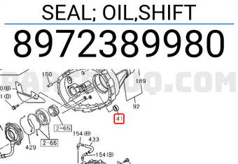 Isuzu 8972389980 SEAL; OIL,SHIFT