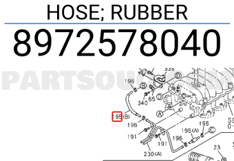 Isuzu 8972578040 HOSE; RUBBER