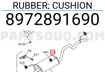 Isuzu 8972891690 RUBBER; CUSHION
