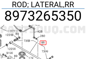 Isuzu 8973265350 ROD; LATERAL,RR