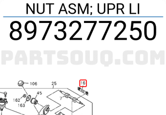 Isuzu 8973277250 NUT ASM; UPR LI