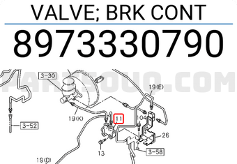 Isuzu 8973330790 VALVE; BRK CONT