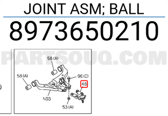 Isuzu 8973650210 JOINT ASM; BALL