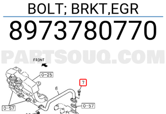 Isuzu 8973780770 BOLT; BRKT,EGR