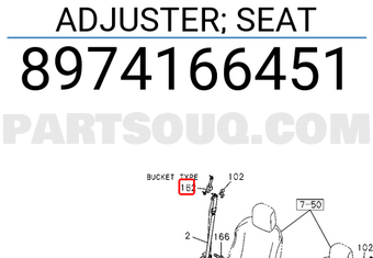 Isuzu 8974166451 ADJUSTER; SEAT