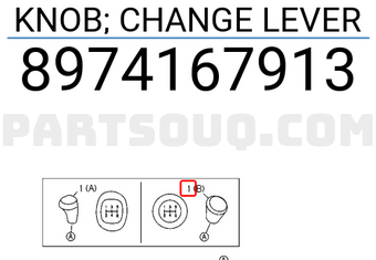 Isuzu 8974167913 KNOB; CHANGE LEVER