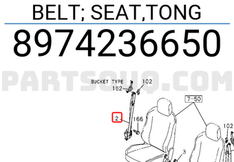 Isuzu 8974236650 BELT; SEAT,TONG