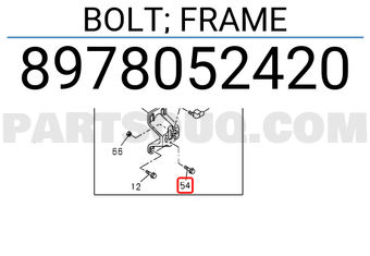Isuzu 8978052420 BOLT; FRAME