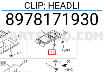 Isuzu 8978171930 CLIP; HEADLI
