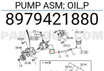 Isuzu 8979421880 PUMP ASM; OIL,P