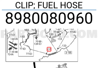 Isuzu 8980080960 CLIP; FUEL HOSE