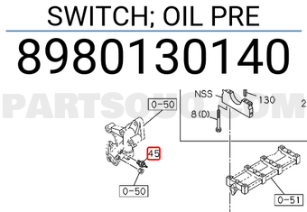 Isuzu 8980130140 SWITCH; OIL PRE
