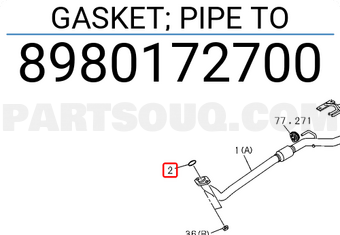 Isuzu 8980172700 GASKET; PIPE TO