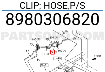 Isuzu 8980306820 CLIP; HOSE,P/S