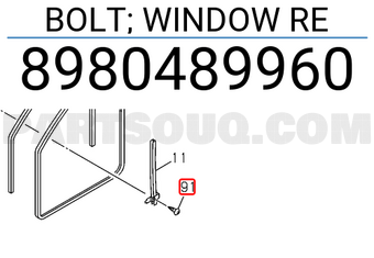 Isuzu 8980489960 BOLT; WINDOW RE