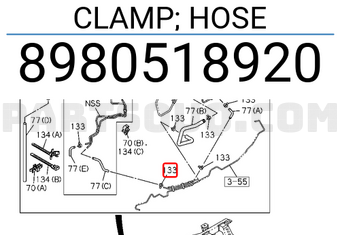 Isuzu 8980518920 CLAMP; HOSE