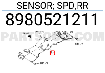 Isuzu 8980521211 SENSOR; SPD,RR