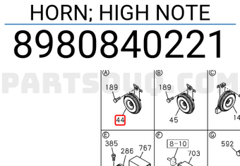 Isuzu 8980840221 Horn; High Note