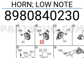 Isuzu 8980840230 Horn; Low Note