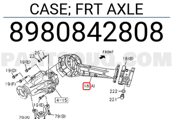 Isuzu 8980842808 CASE; FRT AXLE