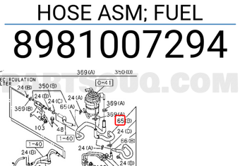 Isuzu 8981007294 HOSE ASM; FUEL