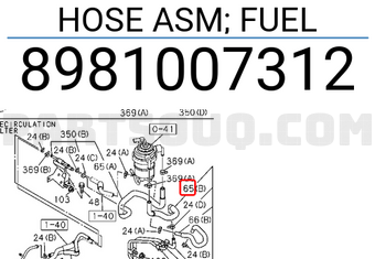 Isuzu 8981007312 HOSE ASM; FUEL