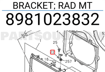 Isuzu 8981023832 BRACKET; RAD MT