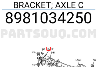 Isuzu 8981034250 BRACKET; AXLE C