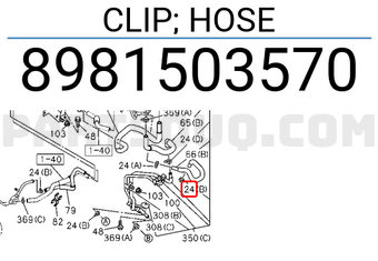 Isuzu 8981503570 CLIP; HOSE
