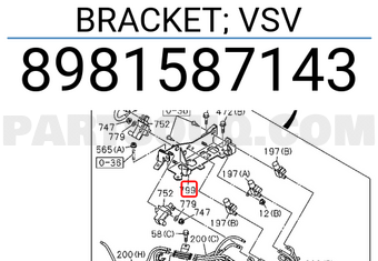 Isuzu 8981587143 BRACKET; VSV
