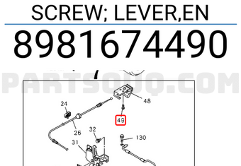 Isuzu 8981674490 SCREW; LEVER,EN