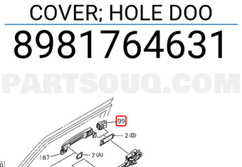 Isuzu 8981764631 COVER; HOLE DOO