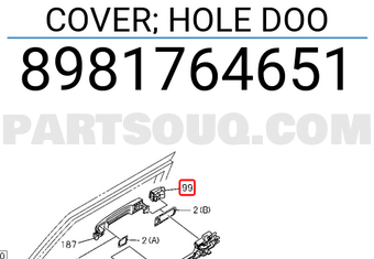 Isuzu 8981764651 COVER; HOLE DOO