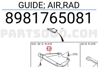 Isuzu 8981765081 GUIDE; AIR,RAD